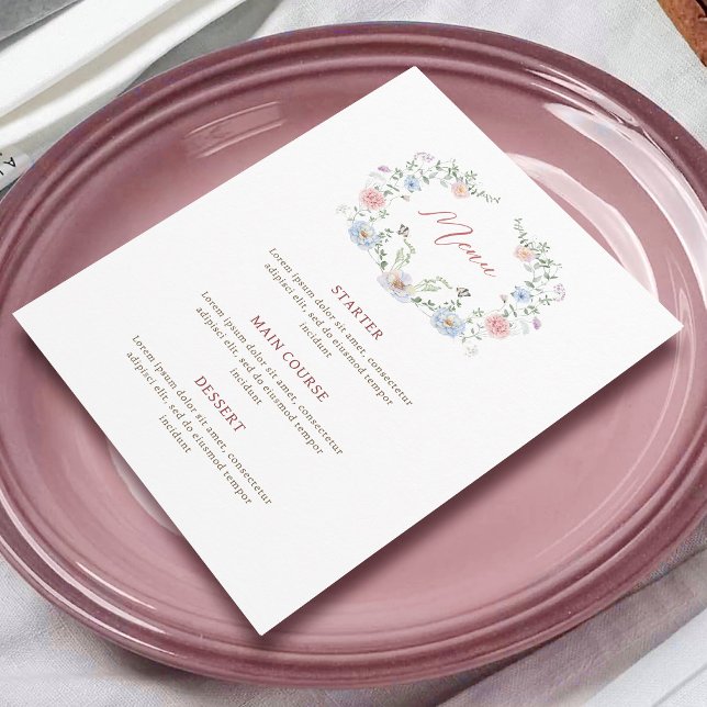 Menú de marco floral elegante (Subido por el creador)