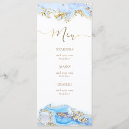 menú de mármol del fluido de tinta azul