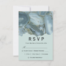 Menú de mármol elegante RSVP boda