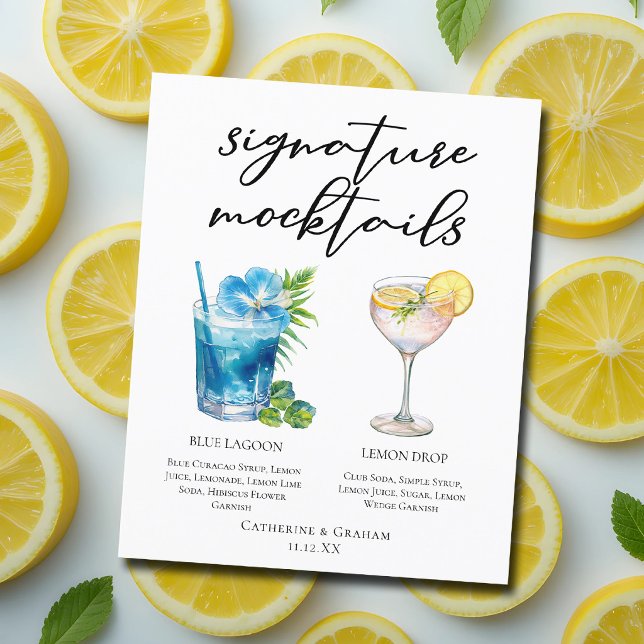 Menú de Mocktails de Bodas Blue Lagoon Lemon Drop (Subido por el creador)