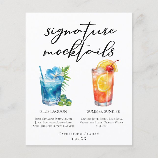 Menú de Mocktails de Verano Amanecer en Laguna Azu (Anverso)