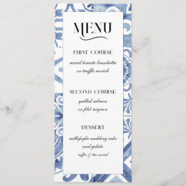 Menú de mosaico azul mediterráneo