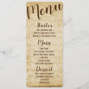 Menú de música de vintage