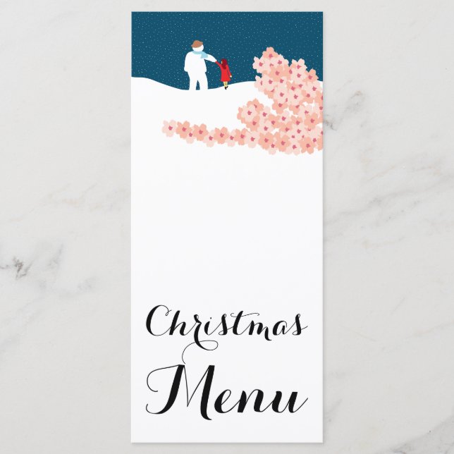 Menú de Navidad de Paseo con Muñeco de Nieve (Anverso)