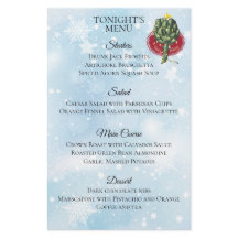 Menú de Navidades de árboles de alcachofa para cen