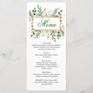 Menú de Navidades de Bodas de Berry Rojo Foliage G