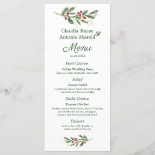 Menú de Navidades de Bodas de Berry Rojo Foliage G