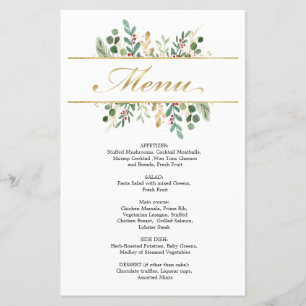 Menú de Navidades de Bodas de Berry Rojo Foliage G