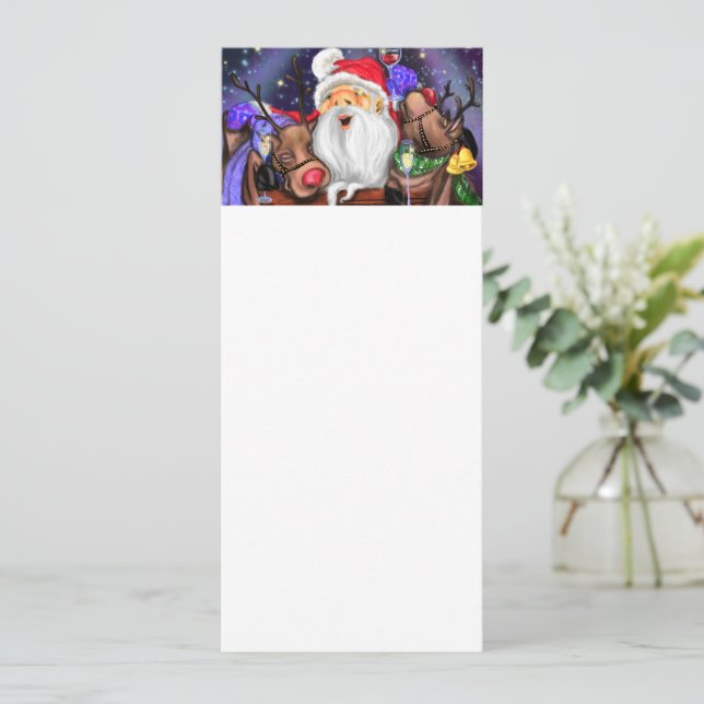 Menú de Navidades divertidos de Santa y los renos (Anverso de pie)