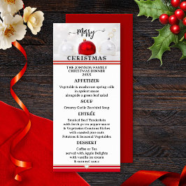 Menú de Navidades festivos clásicos rojos