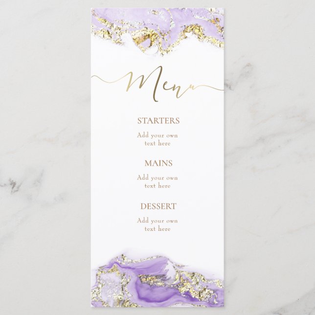 Menú de oro de lavanda (Anverso)