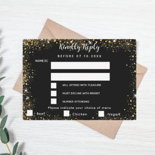 Menú de oro negro escoge boda RSVP