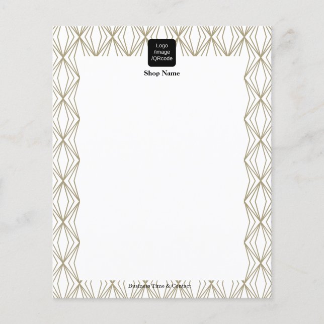 Menú de patrón de geometría moderno blanco (Frente)