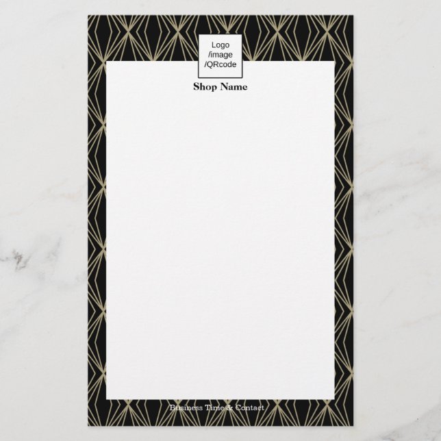 Menú de patrón de geometría moderno negro (Frente)