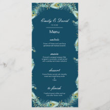 Menú de pavo real editable, menú de boda, baby sho