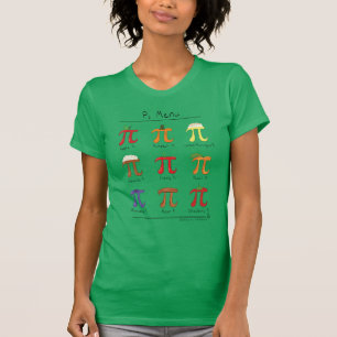 Menú de Pi con camiseta de mujeres en el día de la