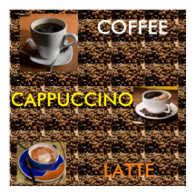MENÚ DE PÓSTER DE CAPPUCCINO LATTE DE CAFÉ