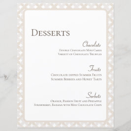 Menú de postre de Personalizable Boho Boda 8.5X11