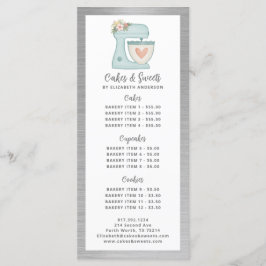 Menú de Postres de Panadería del Chef Pastelero