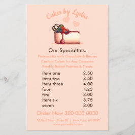 Menú de postres Personalizado dulce y elegante