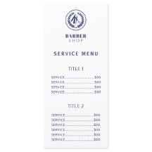 Menú de precios de servicio de salón de hombres si