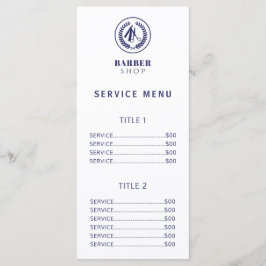 Menú de precios de servicio de salón de hombres si