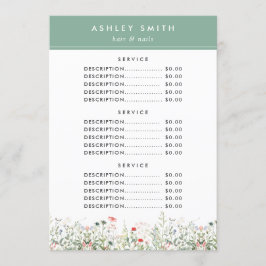 Menú de precios de Wildflower Meadow