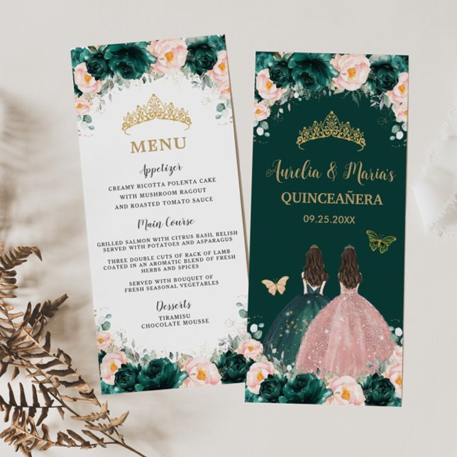Menú de Quinceañera con mellizos florales de Rubor (Subido por el creador)