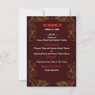 Menú de Recepción de Boda