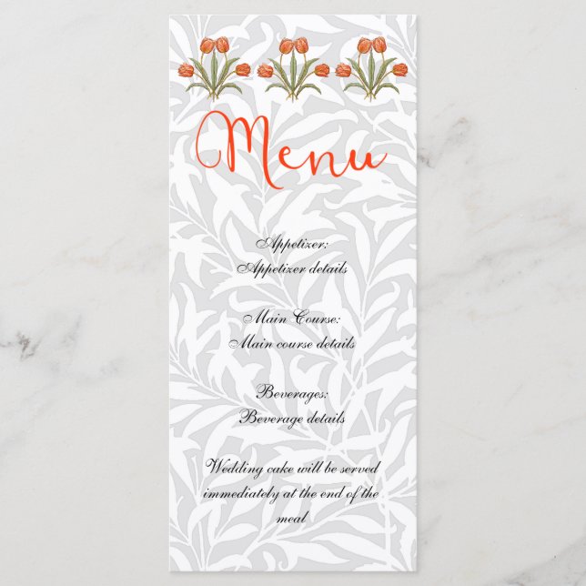 Menú de recepción de boda (Anverso)