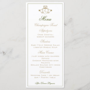 Menú de Recepción de Boda Claddagh