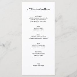 Menú de Recepción de Boda con Letra a Mano Chic