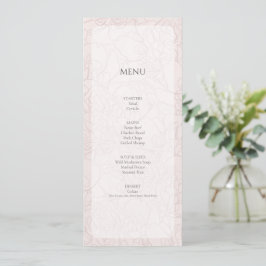 Menú de recepción de boda Elegant Peony Blush Pink