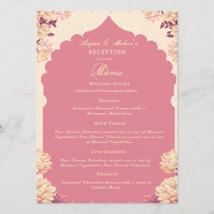 Menú de recepción de boda Sikh Menú plano económ