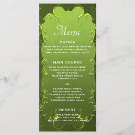Menú de Recepción de Boda Verde Elegante