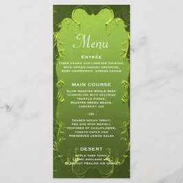 Menú de Recepción de Boda Verde Elegante