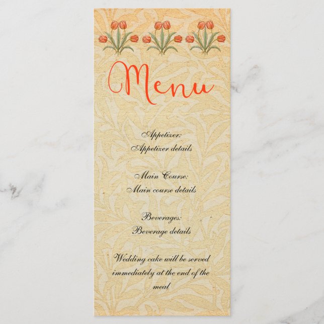 Menú de Recepción de Boda Vintage (Anverso)