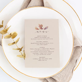 Menú de recepción de bodas de otoño de hojas de ot