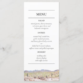 Menú de recepción del desierto de Arizona