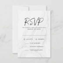Menú de Respuesta de Boda con Letra Moderna de Már