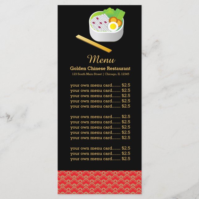 Menú de restaurante chino (Anverso)