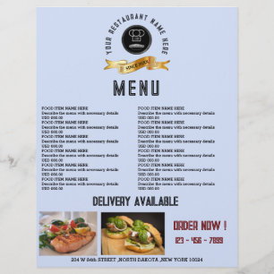 Menú de restaurante creativo