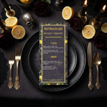 Menú de restaurante de Halloween Botánico Limón G