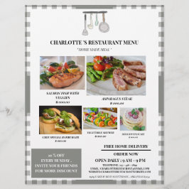 Menú de restaurante de platos rusos