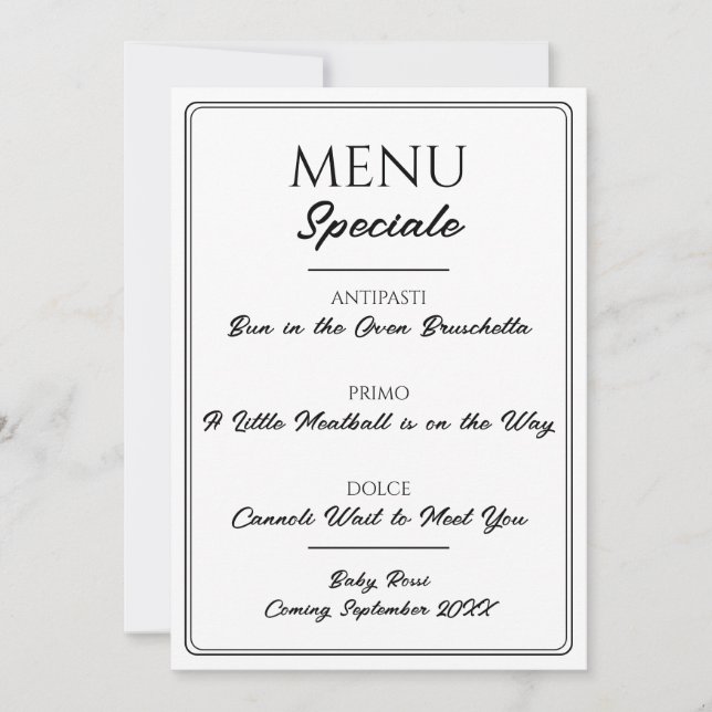 Menú de restaurante italiano para anuncio de embar (Anverso)