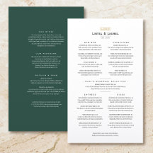 Menú de restaurante minimalista clásico esmeralda