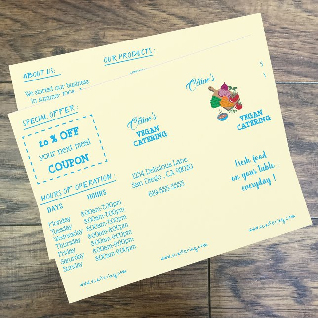 Menú de restaurante Triple Folleto con Cupón (Subido por el creador)