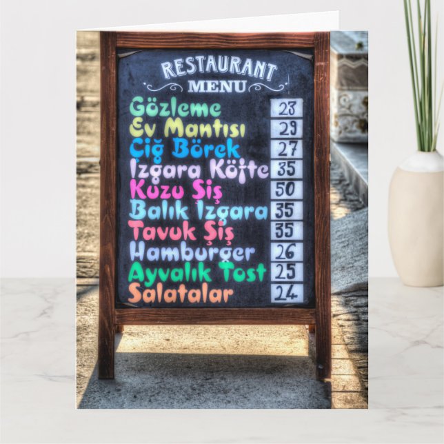 Menú de restaurante turco (Anverso)
