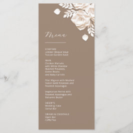 Menú de Rosas de Marfil Beige Recortadas en Papel 