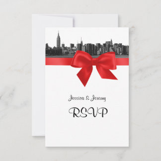Menú de RSVP de silueta amplia de NYC grabado en B